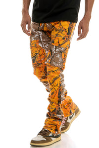 KNB3273 H.Camo Orange | KDNK Half-Camo Skinny Stretch Jeans