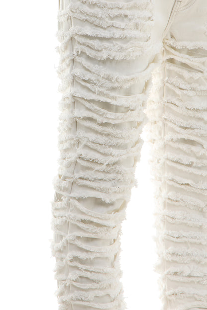 KNB3358 Cream | KDNK Off-White Skinny Stretch Jeans