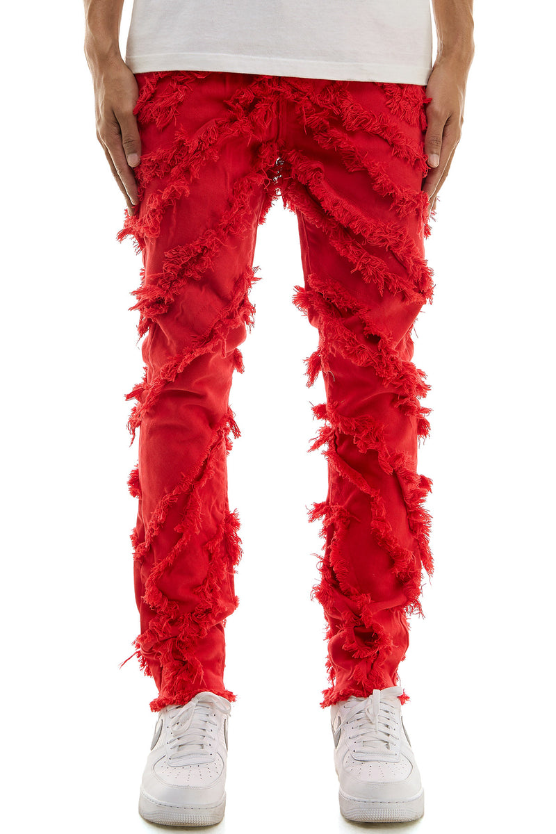 KNB3363 Red | KDNK Bold Red Skinny Stretch Jeans