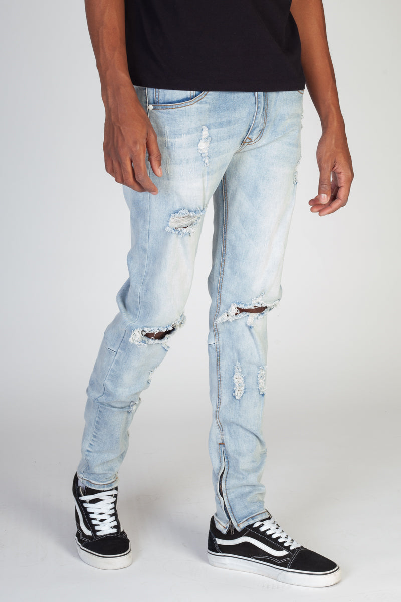 KND4170 Vintage Light Blue | KDNK Vintage Wash Skinny Stretch Jeans