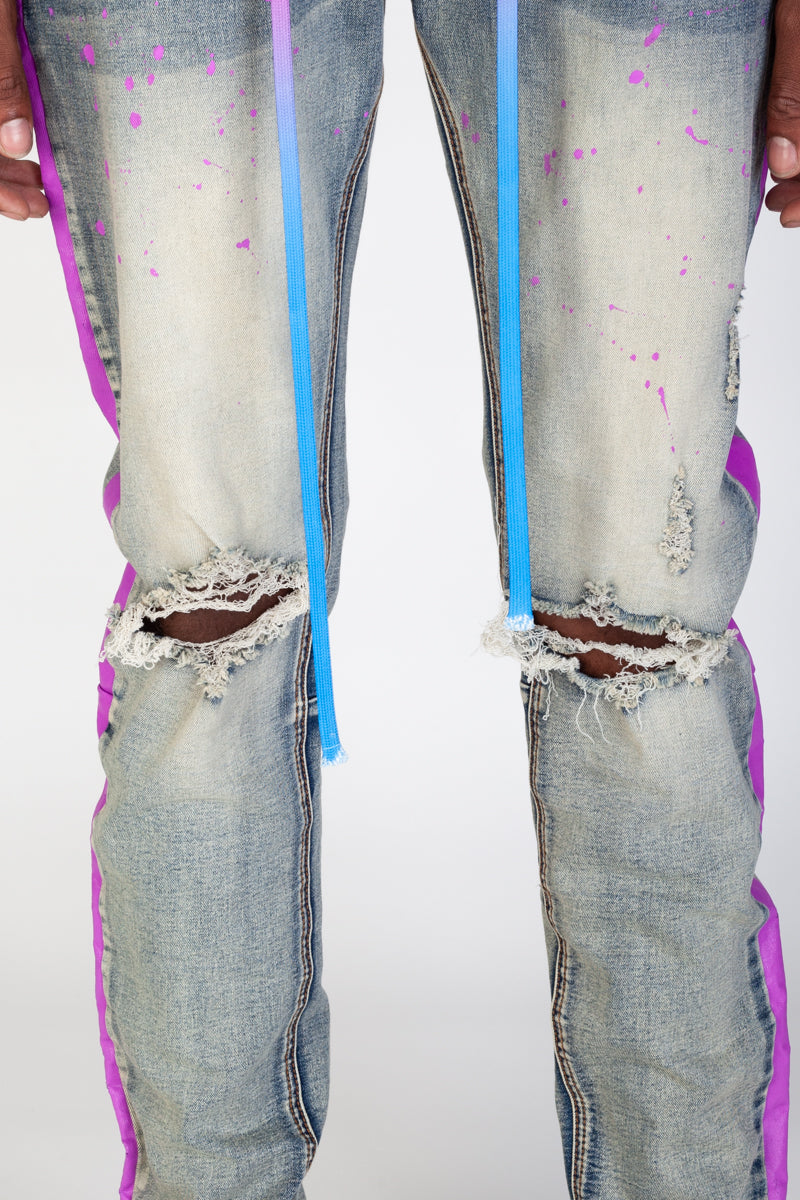 KND4279 Vintage Blue | KDNK Vintage Wash Skinny Stretch Jeans