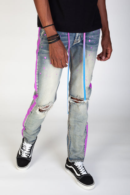 KND4279 Vintage Blue | KDNK Vintage Wash Skinny Stretch Jeans