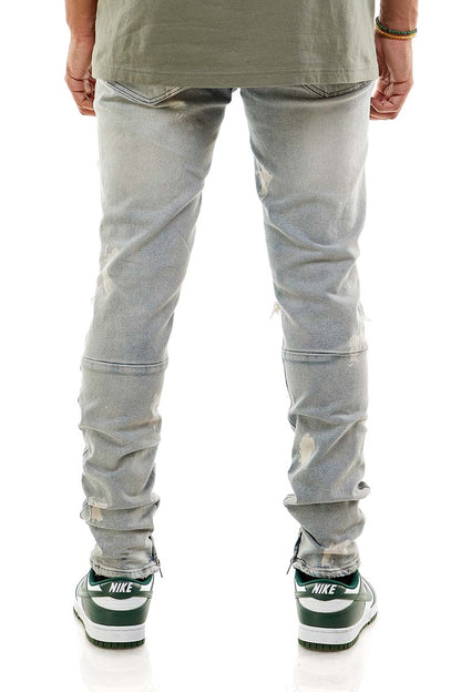 KND4344 Steel Blue | KDNK Ripped Skinny Stretch Jeans