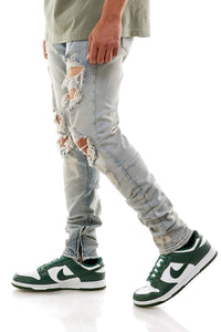 KND4344 Steel Blue | KDNK Ripped Skinny Stretch Jeans