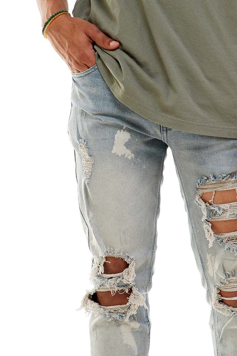 KND4344 Steel Blue | KDNK Ripped Skinny Stretch Jeans