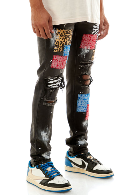 KND4387 Black | KDNK Deep Black Skinny Stretch Jeans