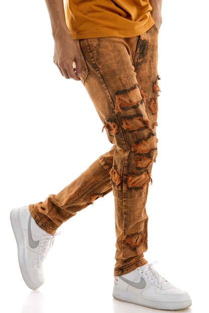 KND4651 Orange | KDNK Deep Orange Skinny Stretch Jeans
