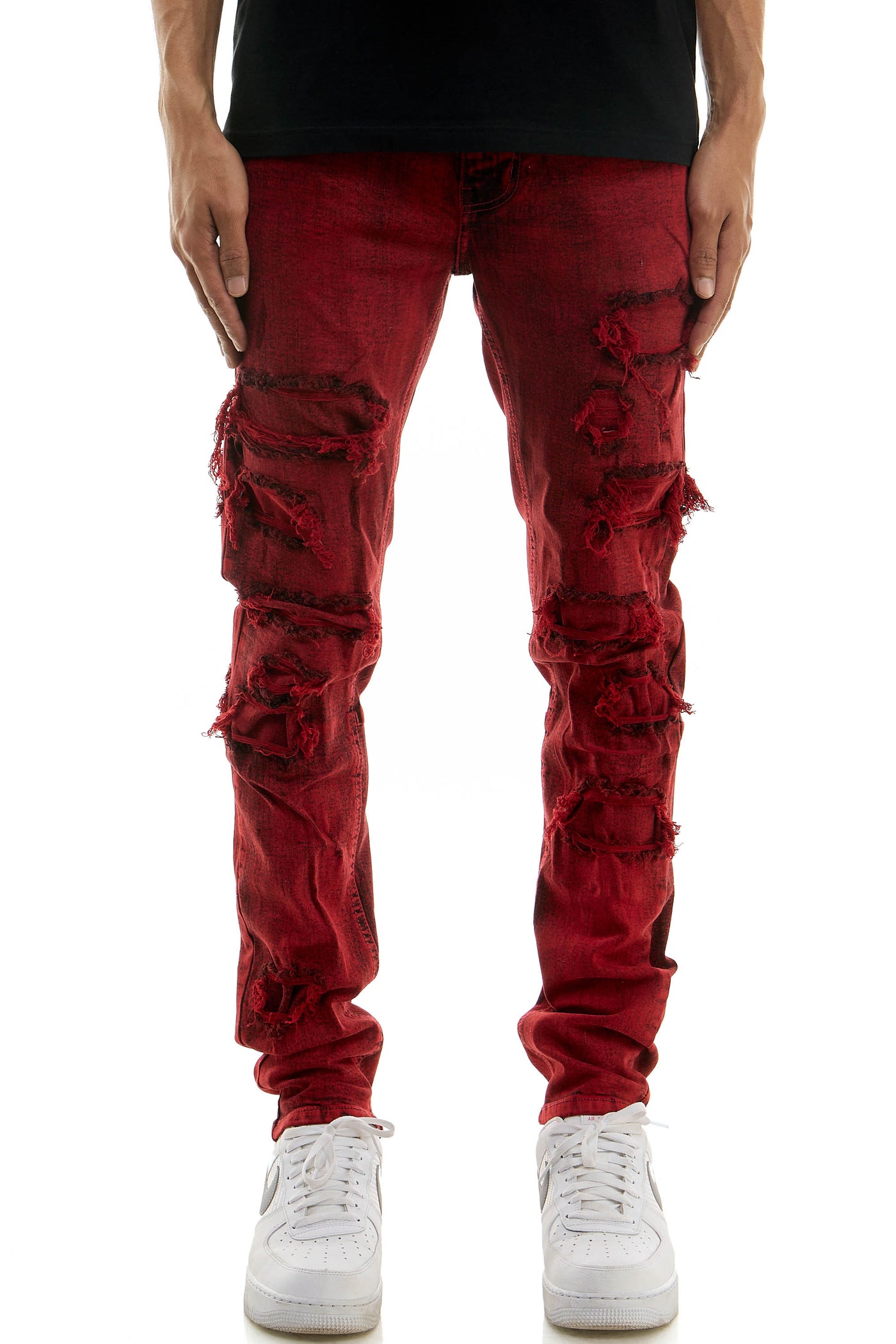 KND4651 Red | KDNK Saturated Red Skinny Stretch Jeans