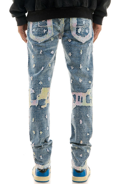 KND4668 Blue | KDNK Ankle Zip Skinny Stretch Jeans