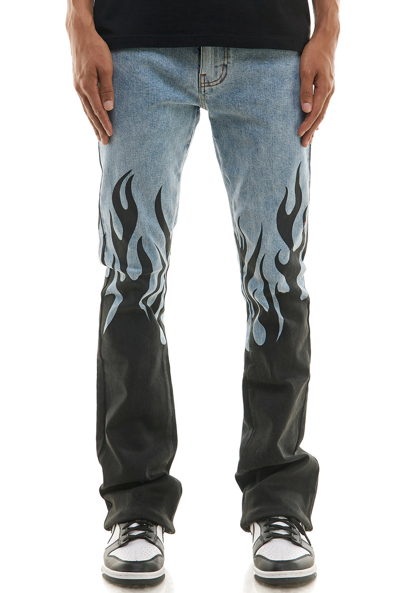 KND4744 Blue | KDNK Flame Flare Jeans