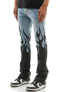 KND4744 Blue | KDNK Flame Flare Jeans