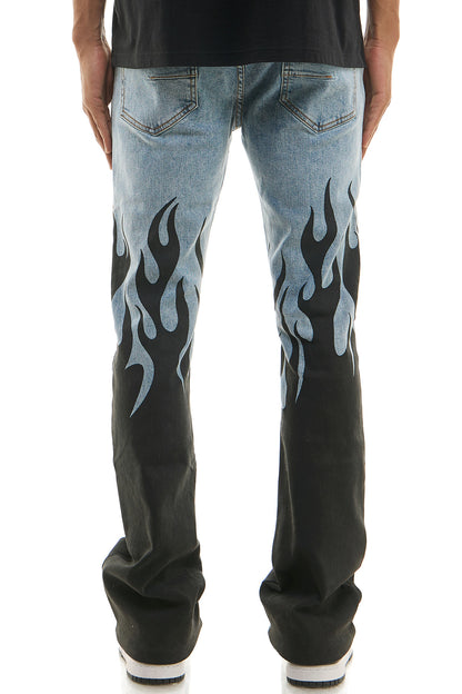 KND4744 Blue | KDNK Flame Flare Jeans