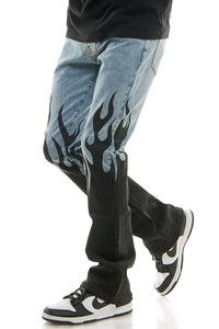 KND4744 Blue | KDNK Flame Flare Jeans