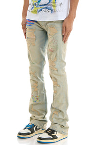 KND4838 Blue | KDNK Rip & Repair Distressed Skinny Jeans