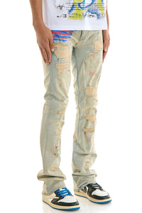 KND4838 Blue | KDNK Rip & Repair Distressed Skinny Jeans