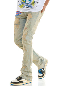 KND4838 Blue | KDNK Rip & Repair Distressed Skinny Jeans