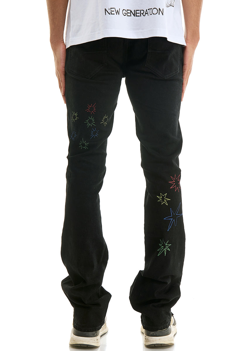 KND4838 Jet Black | KDNK Rip & Repair Distressed Skinny Jeans