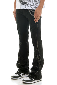 KND4847 Jet Black | KDNK Double Zipper Jeans