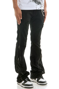 KND4847 Jet Black | KDNK Double Zipper Jeans