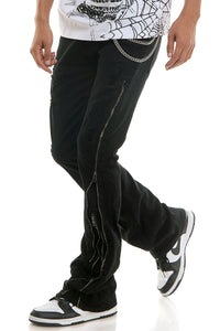 KND4847 Jet Black | KDNK Double Zipper Jeans