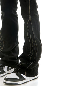 KND4847 Jet Black | KDNK Double Zipper Jeans