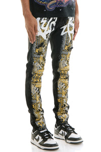 KND4870 Black | KDNK Tapestry Print Jeans