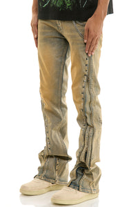 KND4928 T.M.Blue | KDNK Stud Double Zipper Jeans