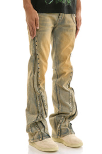 KND4928 T.M.Blue | KDNK Stud Double Zipper Jeans