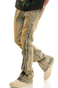 KND4928 T.M.Blue | KDNK Stud Double Zipper Jeans
