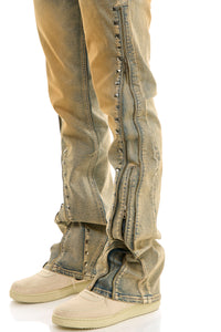 KND4928 T.M.Blue | KDNK Stud Double Zipper Jeans