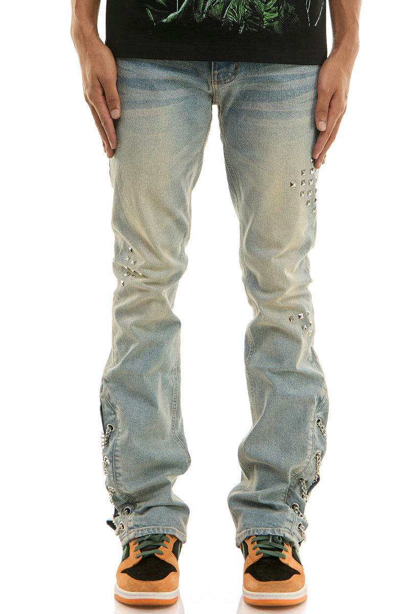 KND4937 Blue | KDNK Chain Stud Jeans