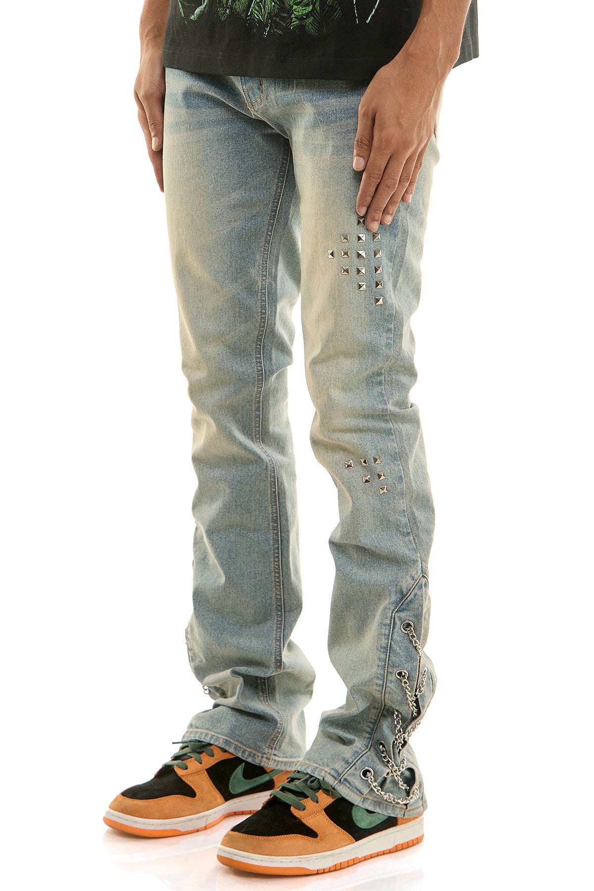 KND4937 Blue | KDNK Chain Stud Jeans