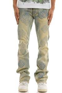 KND4948 Blue | KDNK KK Patch Rhinestone Jeans
