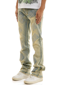 KND4948 Blue | KDNK KK Patch Rhinestone Jeans