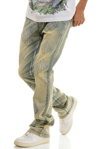 KND4948 Blue | KDNK KK Patch Rhinestone Jeans