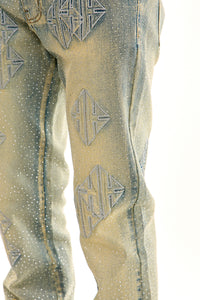 KND4948 Blue | KDNK KK Patch Rhinestone Jeans