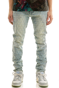 KND4952 Blue | KDNK Jacquard Rhinestone Jeans
