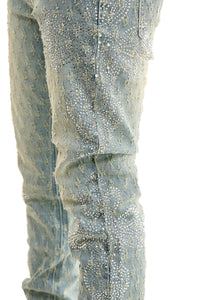 KND4952 Blue | KDNK Jacquard Rhinestone Jeans