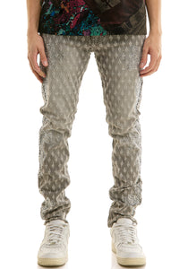 KND4952 M.Grey | KDNK Jacquard Rhinestone Jeans