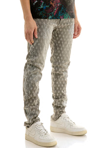 KND4952 M.Grey | KDNK Jacquard Rhinestone Jeans