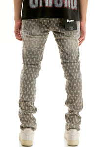 KND4952 M.Grey | KDNK Jacquard Rhinestone Jeans