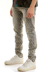 KND4952 M.Grey | KDNK Jacquard Rhinestone Jeans