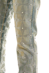 KND4953 Blue | KDNK Pearl Rhinestone Jeans