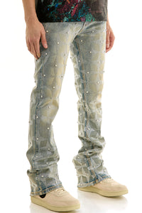 KND4953 Blue | KDNK Pearl Rhinestone Jeans