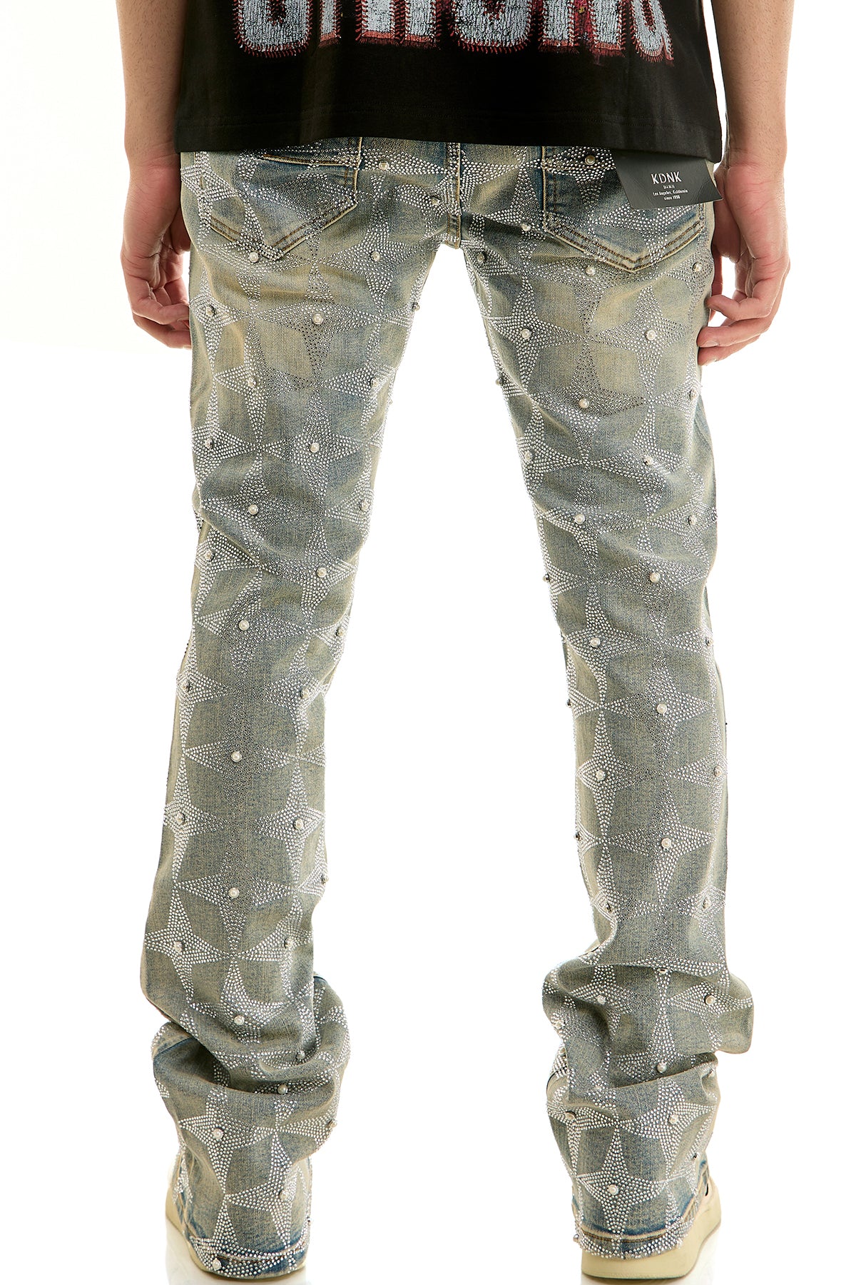 KND4953 Blue | KDNK Pearl Rhinestone Jeans
