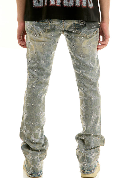 KND4953 Blue | KDNK Pearl Rhinestone Jeans