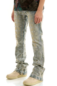 KND4953 Blue | KDNK Pearl Rhinestone Jeans