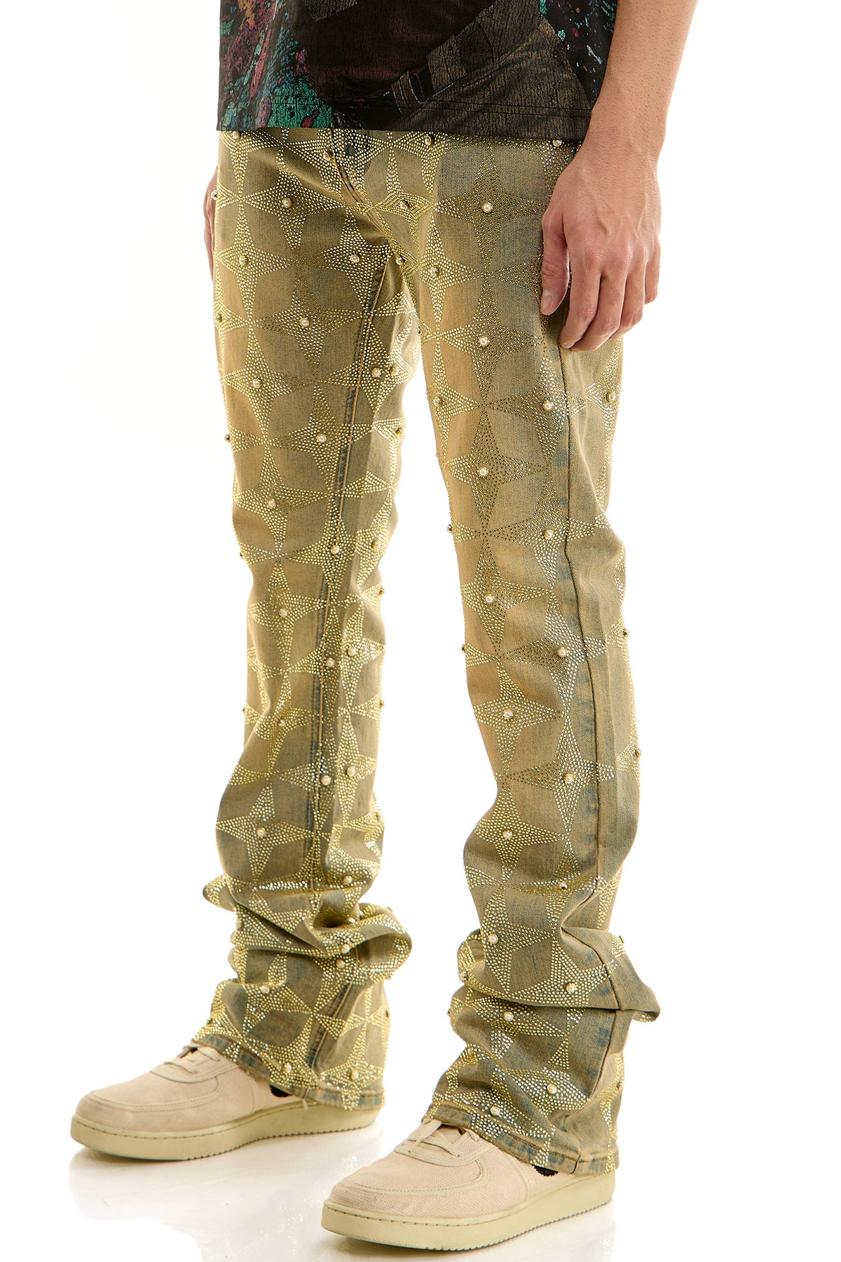 KND4953 T.M.Blue | KDNK Pearl Rhinestone Jeans