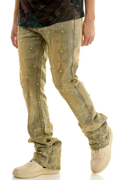 KND4953 T.M.Blue | KDNK Pearl Rhinestone Jeans