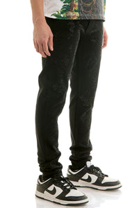 KND4957 Jet Black | KDNK Cross Rhinestone Jeans